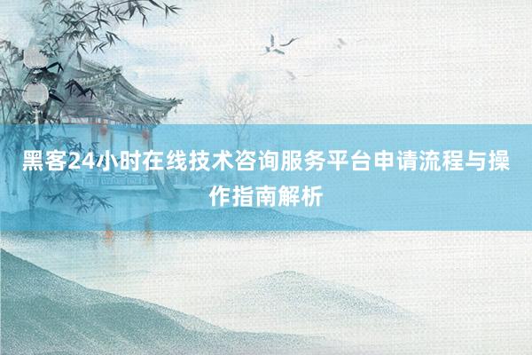 黑客24小时在线技术咨询服务平台申请流程与操作指南解析