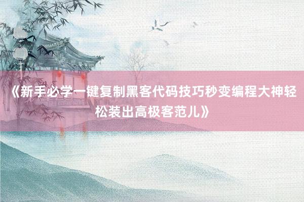 《新手必学一键复制黑客代码技巧秒变编程大神轻松装出高极客范儿》